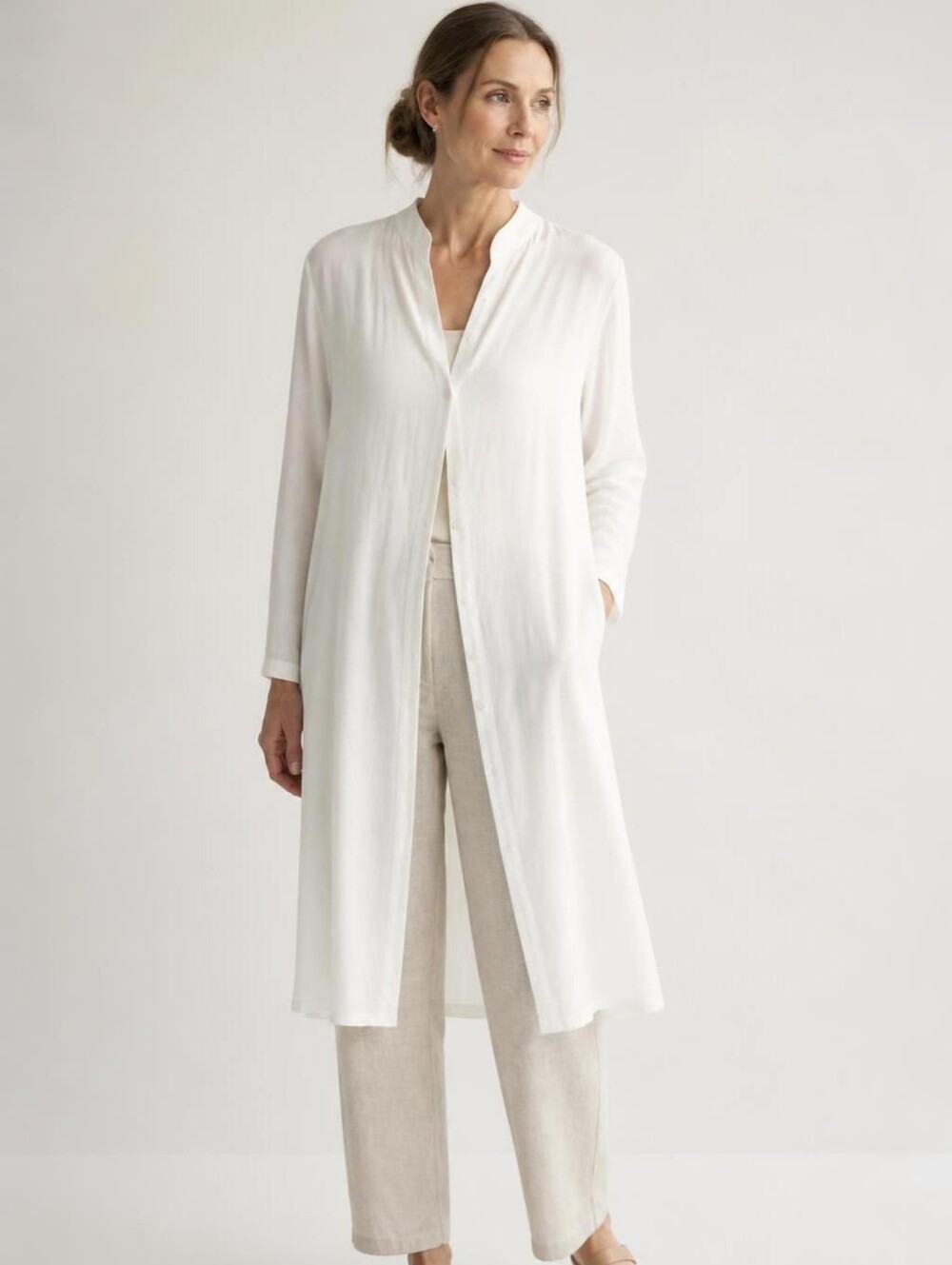 Tianello Cream Long Jacket